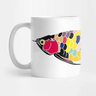fancy swimming asian arowana fish illustration Mug